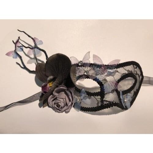 Luxury Venetian Masquerade Eye Mask Women Girls Sexy Lace Black Cat Eye Mask for Fancy Dress Christmas Halloween Party