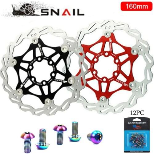 2pc SNAIL Disc Brake Rotor Stainless Steel Bicycle Brake Rotors 160mm Heat Dissipation Floating rotor Bicycle Parts