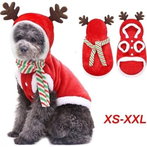 Christmas Dog Clothes Winter Warm Pet Dog Jacket Coat Puppy Christmas Clothing Hoodies for Small Medium Dog Outfit