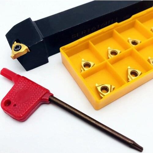 SER external thread turning tool holder SER1010H11 SER1212H11 SER1616H11 + 10PCS MMT 11ER AG60 carbide lathe parts tools