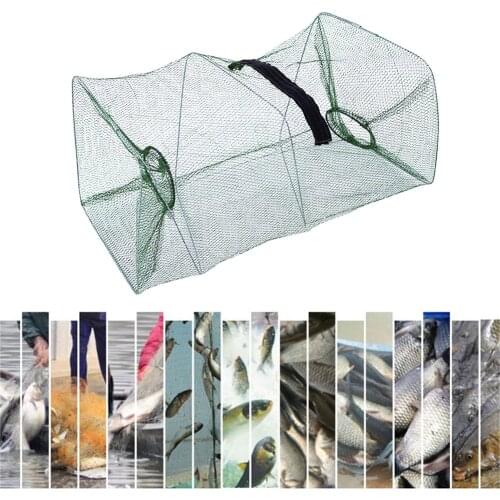 Foldable Fishing Cage Net Fish Carp Bait Cage Shrimp Basket Fish Crayfish Lobsters Catcher Tank Trap Mesh Network