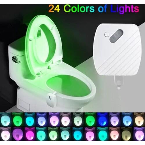 LED Night Light Toilet Light PIR Motion Sensor Smart Night Light 24 Colors Smart Home Backlight For Toilet Bowl For Bathroom