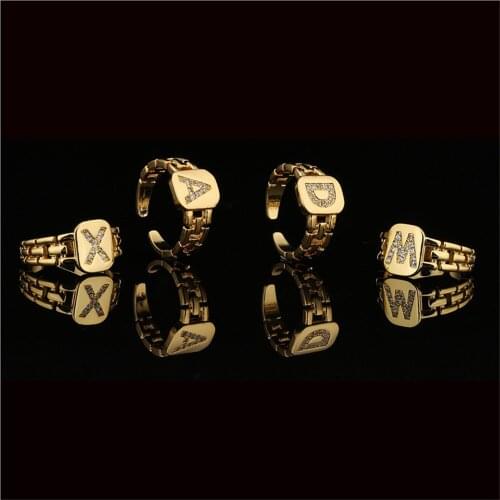 Vintage Open Adjustable Mens Ring Punk Metal Finger Letter Rings Fine Jewelry Anelli Masculino Com Iniciais Anillos Para Hombre