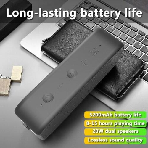 IPX7 Waterproof Wireless Bluetooth TWS Speaker Outdoor Sport Dust-proof HiFi Bass Column BT 5.0 Multi-mode Built in Mic Soundbar