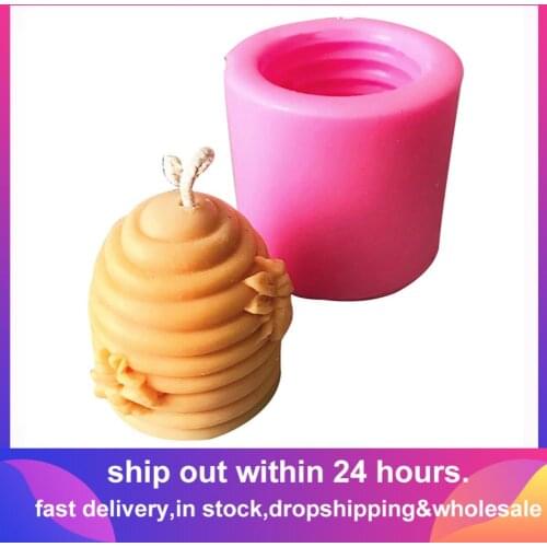 Honeycomb Bee Shape Silicone Mould DIY Aromatherapy Plaster Candle 3D Silicone Mold Clay Crafts Silicone Fondant Cake Decoration