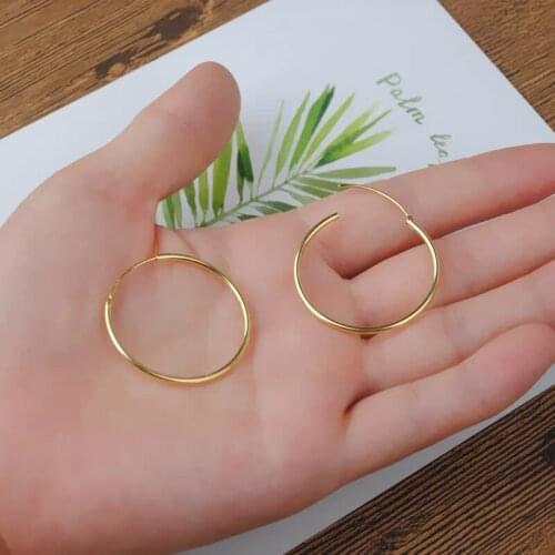 S923 sterling silver large earring Plated 24 karat gold earrings Womens earrings Fashion and personality