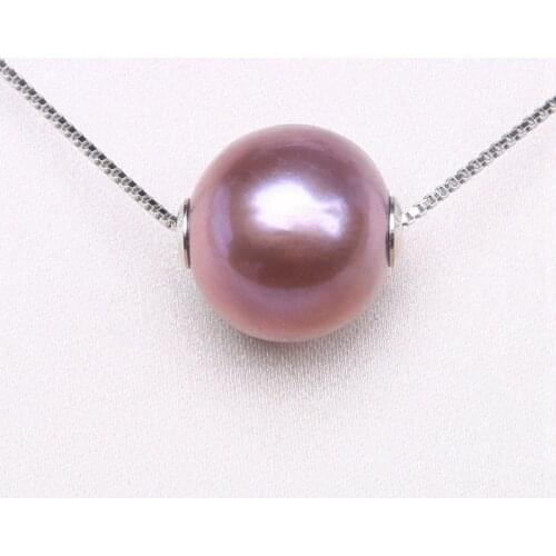 Roundness edison frshwater pearl pendant chain with paster 925 silver chain adjustable choker Colorfulr pearl gift for girl PQN