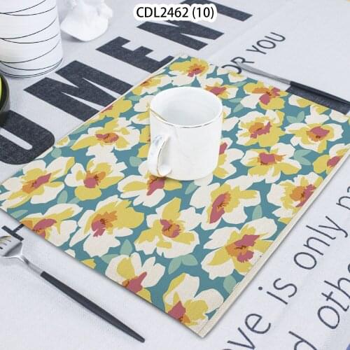 1Pcs Flower Printed Napkin Cloth Household Table Decoration Table Mat Untersetzer Towel Tea Towel Coaster 42*32 Servilletas Tela
