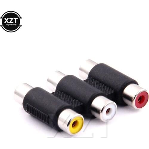 1Pcs Jack Connector Coupler Adapter Triple 3RCA AV Audio Video Female Extension Adaptor For Multimedia