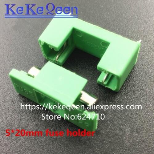 20pcs/lot FREE SHIPPING PTF-77 5*20mm 22mm Pitch 15mm Pitch Green Fuse Holder with Cover PTF-77/78