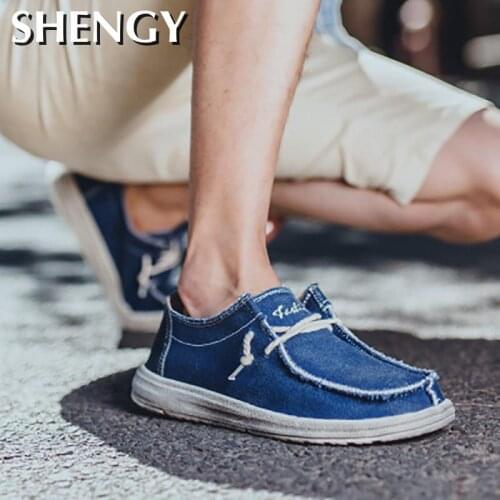 2020Mens Casual Shoes Denim Canvas Breathable Vulcanized Non-slip Wear-resistant Mens Flat Shoes Soft Bottom Outdoor Shoes Men