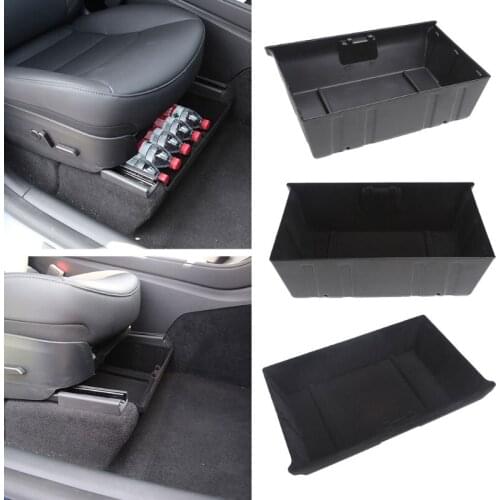 3XUB For Model Y Car Under Seat Storage Tray ABS/Shockproof Flocking Automobile Interior Under Seat Hidden Organizer