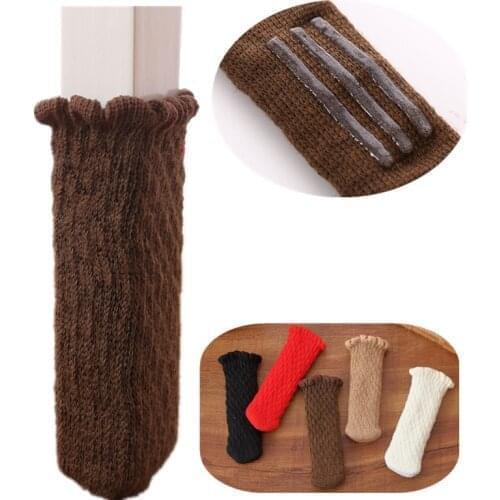 4PCS/SET Chair Leg Socks Knitted Chair Leg Cover Floor Protectors Furniture Legs Table Feet Covers for Moving Noise Reduction