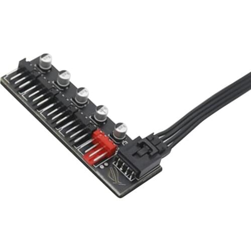 5 Port PC Fan Hub Splitter Speed Controller Adapter for 4 Pin PWM Cooler Cooling Fan Hub Power Supply Splitter Accessories