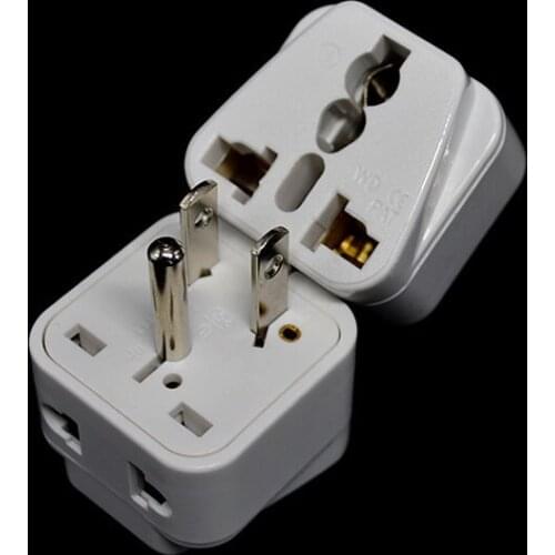 5Pcs 3Pin Flat Plug Adapter European To American USA Taiwan Thailand Japan Travel Adapter Power Converter Wall Plug Socket