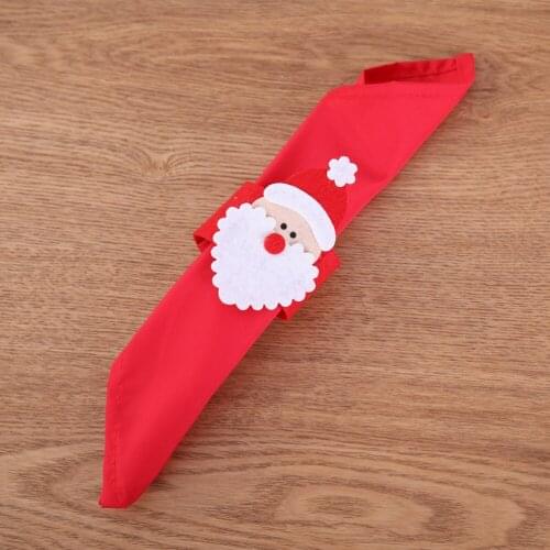 5pcs Christmas Napkin Ring Serviette Buckle Holder for Christmas Party Dinner Table Decoration (Older)