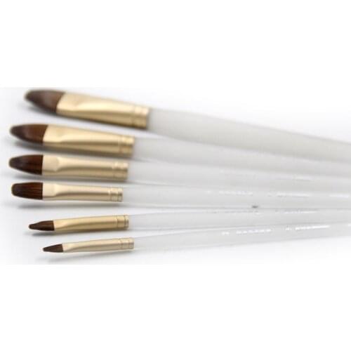 6pcs/set high quality Body Hair Weasel Hair Filbert Acrylic Drawing Oil Painting pastel Art Supply Cristal rod Painting material