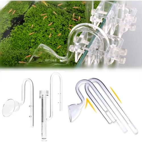 13/17mm Glass Aquarium Skimmer Lily Pipe Spin Surface Inflow Outflow Water Plants Tank Filter Bucket Fish Tank Accessories