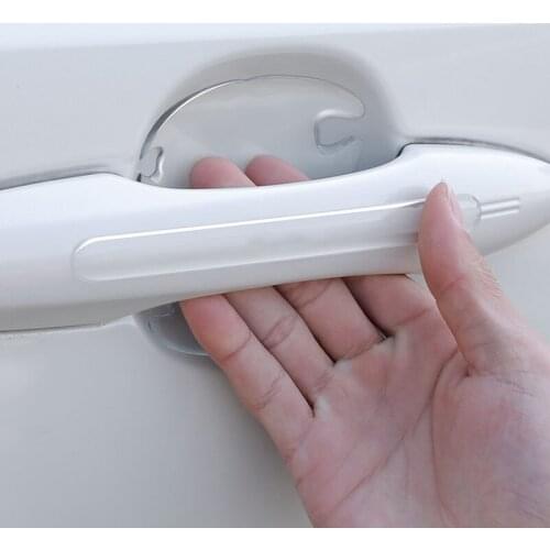 Car Door Handle Bowl Scratch Protective Invisible Transparent Stickers Silicon Rearview Mirror Anti-collision Protection Strip