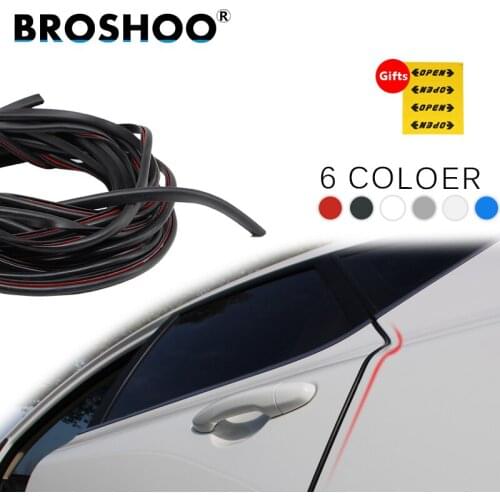 BROSHOO Auto Vehicle Door Side Edge Rubber Strips Stickers Protection Decal Protector Scratch Crash Car-Styling Accessories