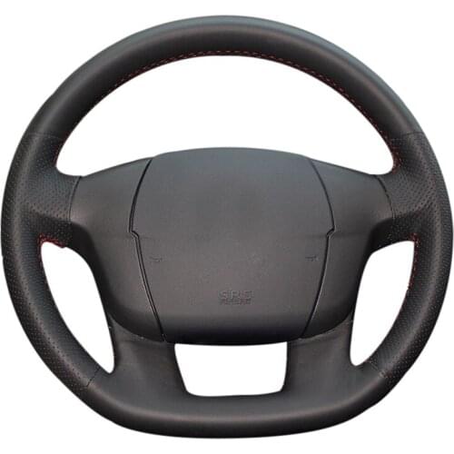Car Styling DIY Car Steering Wheel Cover for Citroen C4 C4L Hand sewing cover Microfiber leather braid on the steering wheel