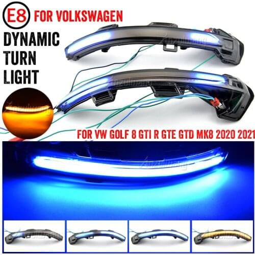 For VW Volkswagen Golf 8 GTI R GTE GTD MK8 2020 2021 Car LED Dynamic Turn Signal Light Side Mirror Sequential Blinker Indicator