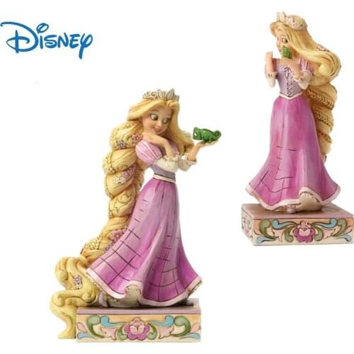 Disney Genuine Rapunzel Anime Figures Resin Dolls Ornaments Cute Princess Action Figure Collection Model Toys Boxed Kids Gifts