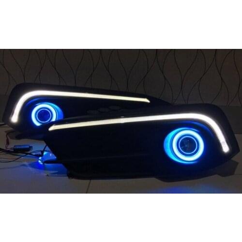 Eosuns Innovative Cob Angel Eye + Led Daytime Running Light Drl + Halogen Fog Lamp with Projector Lens for Honda Civic 10th 2016