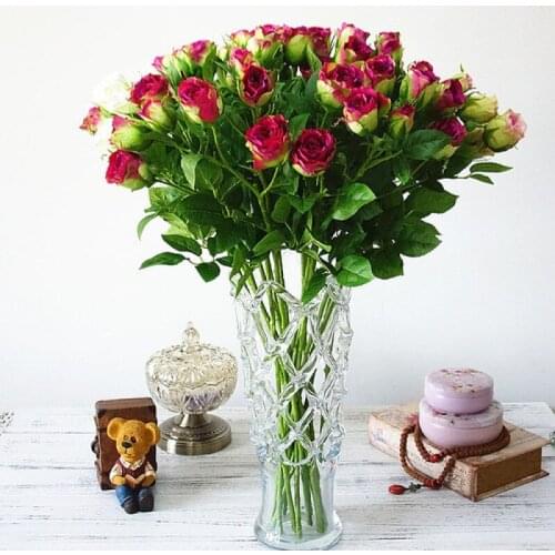 4 head artificial flower wedding decoration silk rose false flower plastic tree branches and leaves home hotel decoration wreath