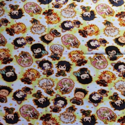 Cartoon Anime Demon Print 100% Cotton Fabric for Girl Clothes Bedding Set Hometextile Cushion Cover Backpack DIY