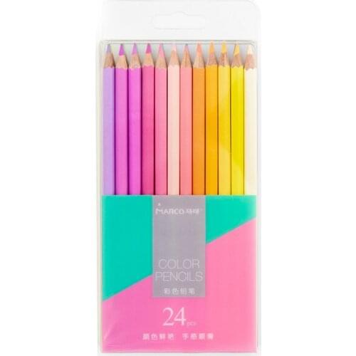 Marco 24 Color Soft Trendy Pastel Colors Non-toxic Color Pencil lapis de cor Colored Pencils for School Supplies kids