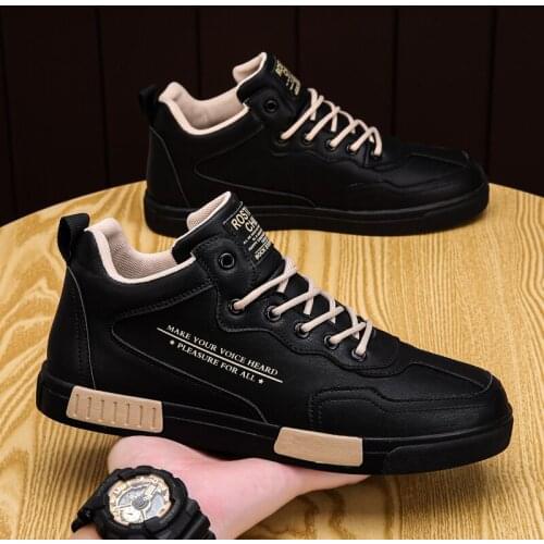 Y171 Mens Shoes Casual Fashion High Gang Popular Goods 2021 Autumn Split Leather Lace-up Loafers Trend Outdoor Walking Shoes