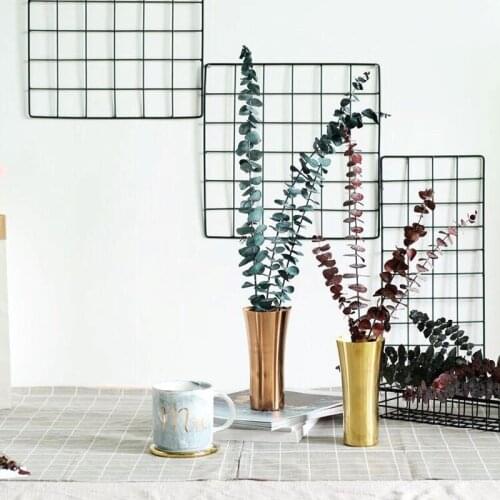 Tabletop Vase Flowers Vases Table Centerpiece Vase Iron Type Geometric Shape Flower Holder for Home/Wedding Decoration GHP097