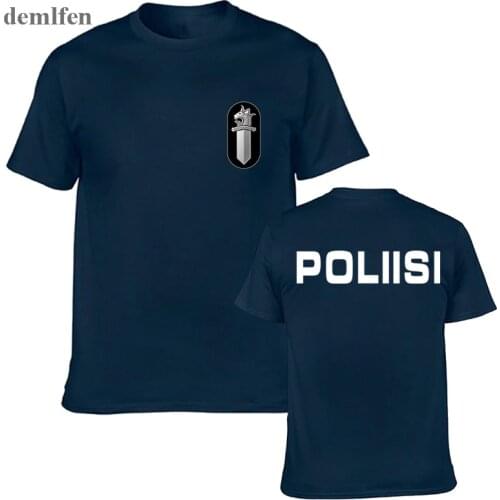 New Finland Police Poliisi Special Swat Unit Force Mens T Shirts Fashion Man Short Sleeve T Shirt Cotton Tops Tees