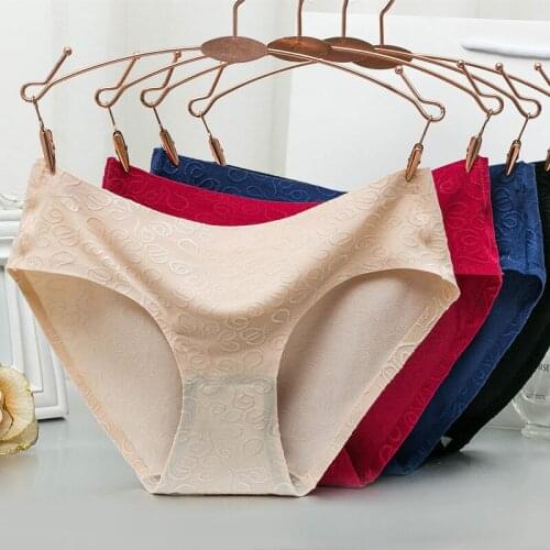 Solid Seamless Panties Summer Style Underwear Women Sexy Ladies Girls Seamless Panties Briefs Intimates