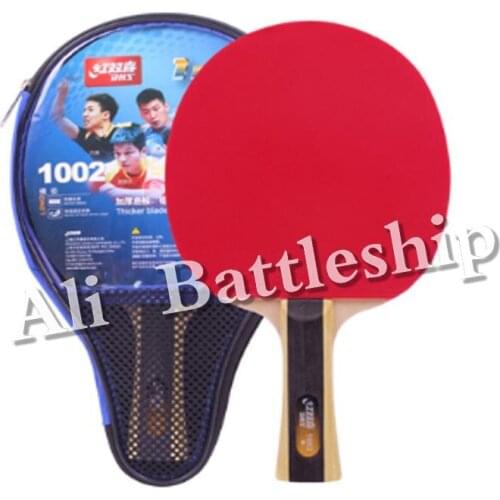 Original new version DHS Table Tennis Racket (1002, 1006) with Rubber (pips-in) + Bag Case 1-Star Set Ping Pong Bat