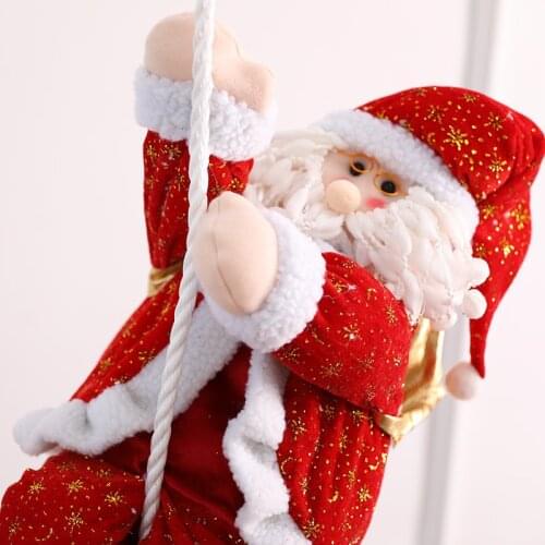 Merry Christmas 22/30/36cm Santa Claus Climbing Rope Doll Pendant Christmas Tree Ornament Xmas Decorations New Years Ornament25