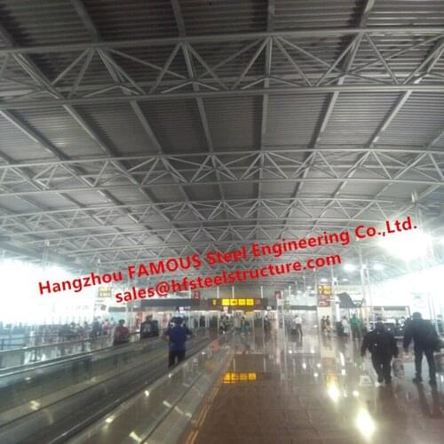 Prefabricated Steel Pipe Truss For Terminal Buildings And Boarding Buildings With Galvanized Tubular structure