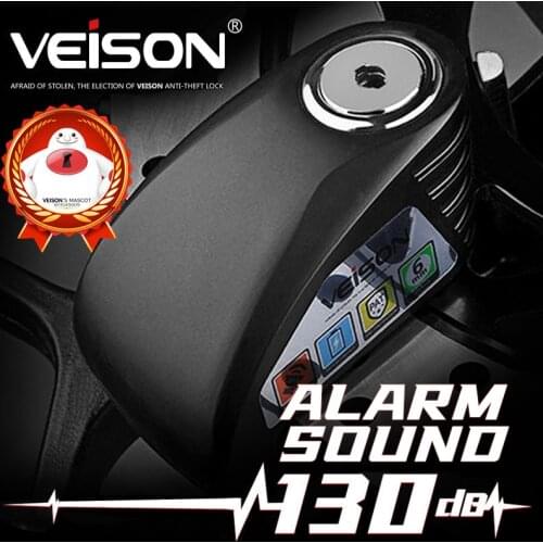 VEISON 130dB Motorcycle Alarm Bicycle Lock Anti-theft Padlock Accessories Motorcycle Bike Disc Lock Quad Lock Alloy Scooter