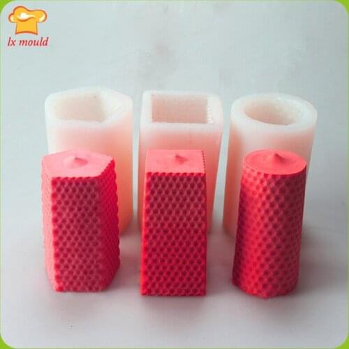 Honeycomb Candle Silicone Mould DIY Round Square Pentagonal Aromatherapy Hand-Made Mould