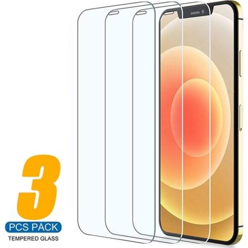 3PCS Full Cover Tempered Glass for iPhone 12 Pro Max Mini XR X XS Max Screen Protector for iPhone 11 7 8 Plus 6 6S SE 2020 Glass