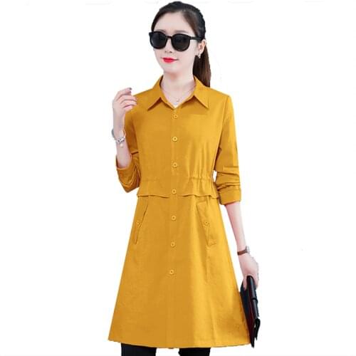 Windbreaker women 2020 new Korean spring and autumn plus size mid-length slim fit waist Harajuku thin wind coat women