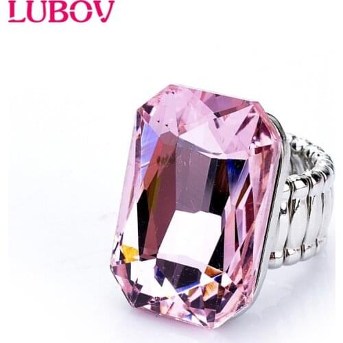 2018 Personality Elegant Big Ring for Women 7 Colors Big Resin Stone Fashion Elastic Stretch Finger Rings Jewelry Christmas Gift