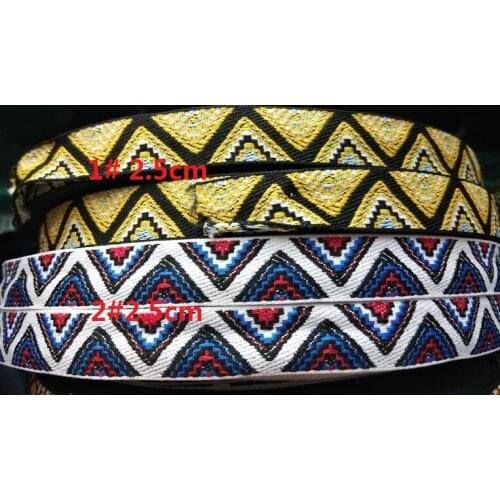 20yards/lot wide 2.5CM Woven Jacquard Ribbon geometric design for clothing accessory ZH-5638