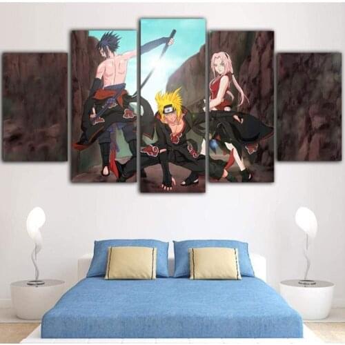 5 Piece Wall Art Canvas Anime Manga Pictures Ninja Figure Posters And Prints Modern Home Living Room The Wall Decoration