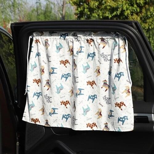 Car Sun Shade Car Cover Cartoon Rear Side Window Curtain Car Sunshade Visor Heat Shield UV Protection for Baby Kid Children