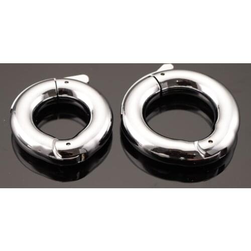 Penis Bondage Lock Cock Ring Heavy Duty Male Metal Ball Scrotum Stretcher Delay Ejaculation Plating Metal Adjustable Penis Ring