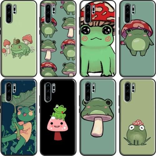 Mushroom frog Cartoon Phone Case For Huawei P20 Lite P30 P40 Pro Mate 10 20 Lite P Smart 2019 2021 Back Cover