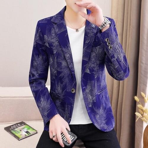 COO 2021 New Spring and Autumn Handsome Man Printed blazer Youth Slim Handsome blazer