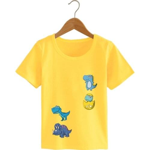 Children Baby Boys Girls Summer Short Sleeve T-Shirt Cotton Kids Tee Cartoon Dinosaur Kids Clothes